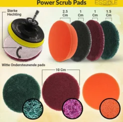 ESSIBLE Borstelboor - Set 20 Stuks - Schrobborstel - Polypropyleen - Borstel Boormachine - Schrobborstel - Schuurborstel - Automatische Reiniging - 20 Delige Borstelset Voor Boormachine -Schoonmaakmiddelen 1200x1183 14