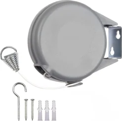 Prezza Waslijn Uittrekbaar - Waslijndraad - 12 Meter - Wasdraad - Uittrekbare Waslijn - Roldrooglijn