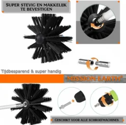 Schoorsteenveegset - 8 Meter - 2 Borstelkoppen - Professioneel - Schoorsteen Borstel - Veegkit - Haardset Voor Houtkachel - Flexibel - Schoorsteenveger - Pelletkachel Accessoires - Schoorsteen Reiniger - Geschikt Voor Boormachines -Schoonmaakmiddelen 1200x1188 23