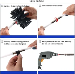 Kibani Schoorsteenborstel 7 Meter - Schoorsteenreiniger - Schoorsteenveger - Schoorsteenveegset - Schoorsteen Borstel - Veegkit - Borstelset Voor Boormachine - Boormachine -Schoonmaakmiddelen 1200x1189 10