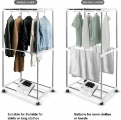 Uten - Draagbare Elektrische Wasdroger - Instorten Warme Luchtdroger - Dubbele Roestvrij Staal - 1000W - Grote Capaciteit 15 Kg - Met Timer 180 Min - 6 Versnellingen，stil - Multifunctioneel: Droger, Kast, Wasrek Blauw[Energieklasse A+++] -Schoonmaakmiddelen 1200x1189 7