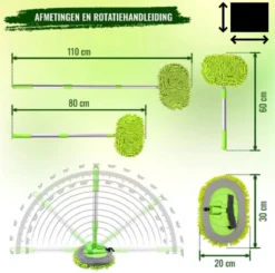 Merkloos Professionele Telescopische Wasborstel + Tonova Pen - Auto Schoonmaakborstel - Anti Slip - Auto, Caravan & Camper - Uitschuifbaar - Groen -Schoonmaakmiddelen 1200x1190 6