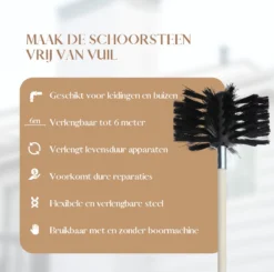 Waay Lifestyle Schoorsteenveegset - Schoorsteenborstel 6 Meter - Schoorsteenreiniger - Schrobborstels - Schoorsteenveger - Flexibele Steel - Geschikt Voor Boormachine - Wit -Schoonmaakmiddelen 1200x1191 14