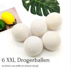 Geniet Van Gemak® | Herbruikbare Wollen Drogerballen | Wasbollen | Schaapswol | Duurzame En Energiebesparende Wasballen | 6 XL Drogerballen -Schoonmaakmiddelen 1200x1191 3