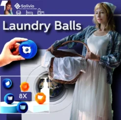 Salivio Laundryballs - 8x Wasbol Set - Huisdieren Haar Verwijderen - Wasbollen - Drogerballen - Energiebesparend - Wasverzachter - Milieuvriendelijk Wassen