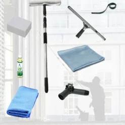 Telescoopsteel Ramenwassen Raamwisser Met Telescoopsteel Ramenwassen Pulex + Inwasser 4 Meter Luxe Met Hoekstuk