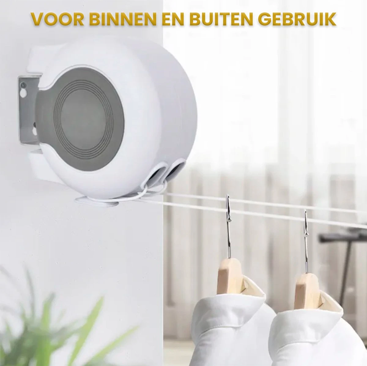 Samillion Duurzame Waslijn Uittrekbaar 2x13 Meter - Gratis Wasknijpers - Waslijndraad - Roldrooglijn - Drooglijn Oprolbaar - Automatische Waslijn - Wanddroogrek - Wanddroogrek - Droogrek 3 Samillion Duurzame Waslijn Uittrekbaar 2x13 Meter - Gratis Wasknijpers - Waslijndraad - Roldrooglijn - Drooglijn Oprolbaar - Automatische Waslijn - Wanddroogrek - Wanddroogrek - Droogrek - Afbeelding 3