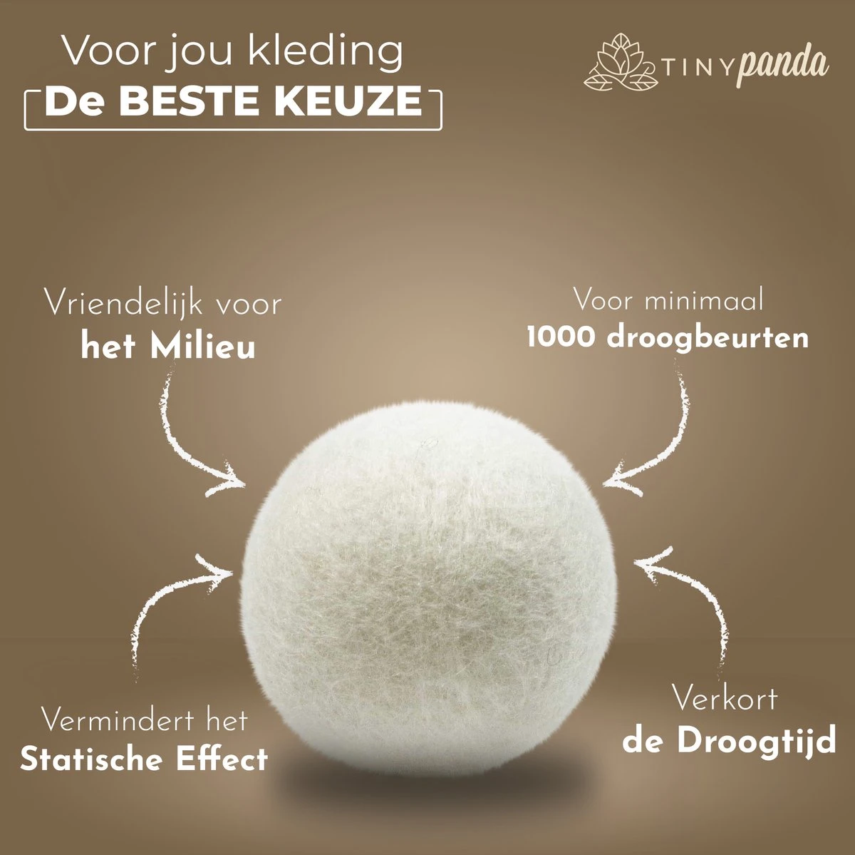 Merkloos Droger Ballen XL 8 Stuks – Zero Waste Dryer Balls - Duurzaam – Wasverzachter – Herbruikbare Drogerballen – Droogt De Was Sneller – Tiny Panda 4 Merkloos Droger Ballen XL 8 Stuks – Zero Waste Dryer Balls - Duurzaam – Wasverzachter – Herbruikbare Drogerballen – Droogt De Was Sneller – Tiny Panda - Afbeelding 4