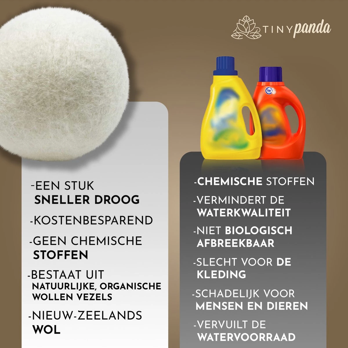 Merkloos Droger Ballen XL 8 Stuks – Zero Waste Dryer Balls - Duurzaam – Wasverzachter – Herbruikbare Drogerballen – Droogt De Was Sneller – Tiny Panda 6 Merkloos Droger Ballen XL 8 Stuks – Zero Waste Dryer Balls - Duurzaam – Wasverzachter – Herbruikbare Drogerballen – Droogt De Was Sneller – Tiny Panda - Afbeelding 6