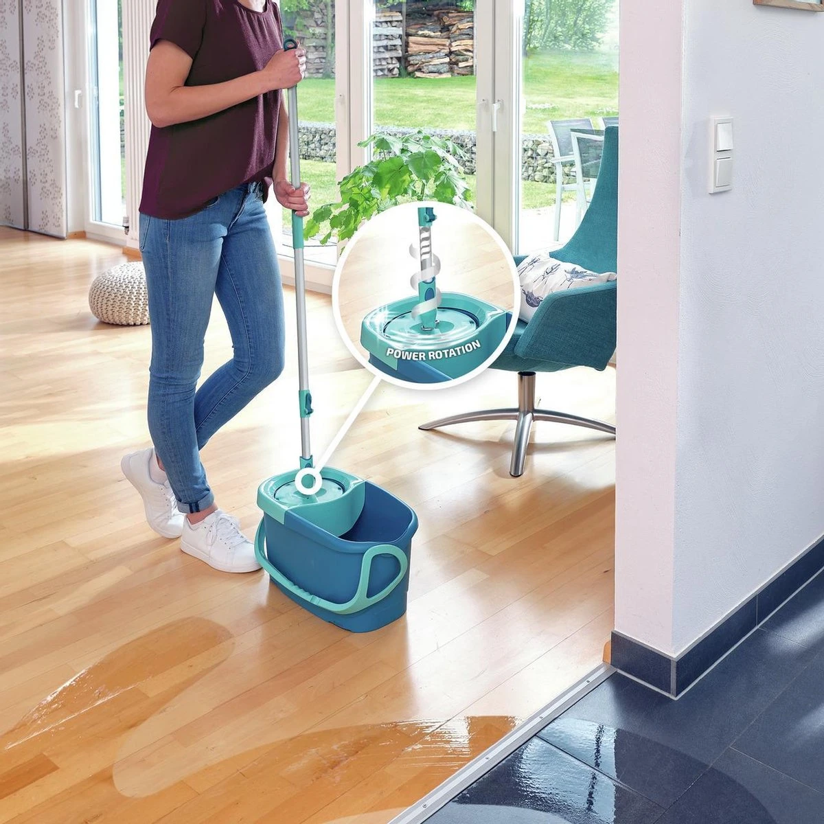 Leifheit Rotatie Clean Twist Disc Mop - Dweil Set Compleet - 6 L 7 Leifheit Rotatie Clean Twist Disc Mop - Dweil Set Compleet - 6 L - Afbeelding 7