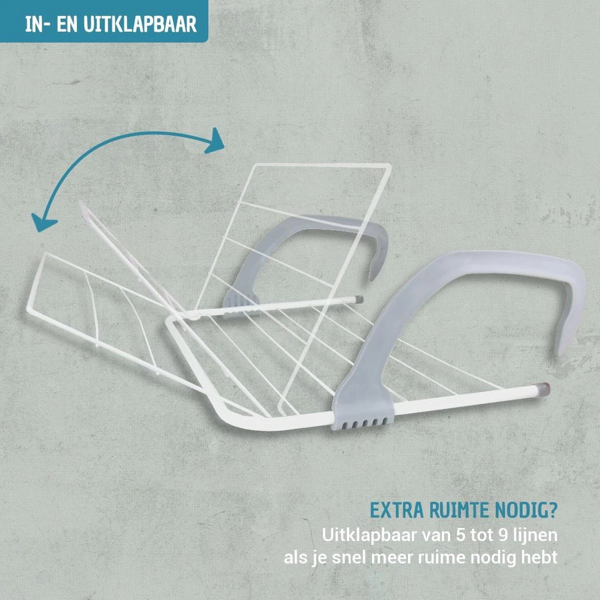 Vannons - Wasrek - Droogrek Inklapbaar - Droogrek Hangend - Over De Deur Radiator Of Balkon - 9 Lijnen - Verstelbaar 4 Vannons - Wasrek - Droogrek Inklapbaar - Droogrek Hangend - Over De Deur Radiator Of Balkon - 9 Lijnen - Verstelbaar - Afbeelding 4