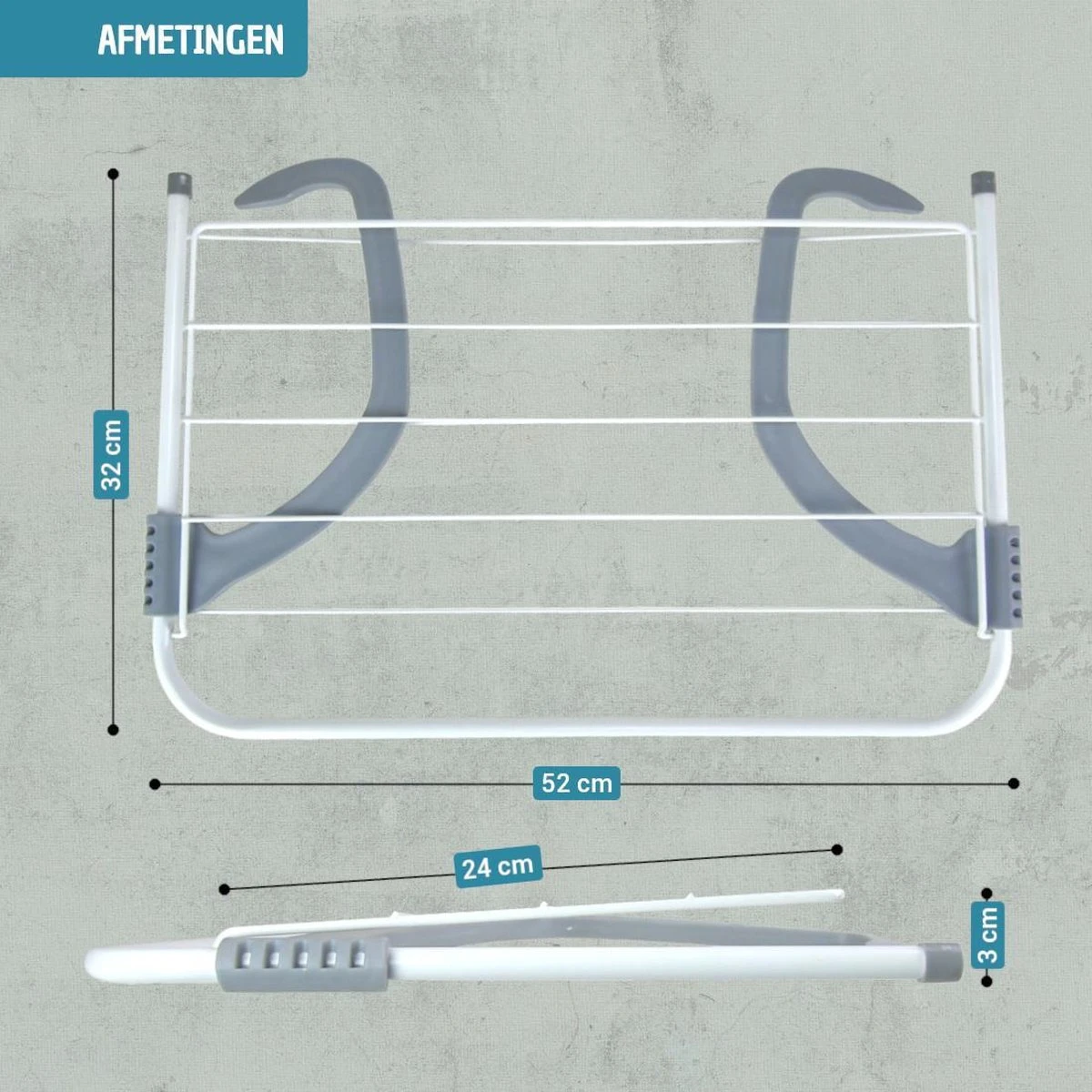 Vannons - Wasrek - Droogrek Inklapbaar - Droogrek Hangend - Over De Deur Radiator Of Balkon - 9 Lijnen - Verstelbaar 6 Vannons - Wasrek - Droogrek Inklapbaar - Droogrek Hangend - Over De Deur Radiator Of Balkon - 9 Lijnen - Verstelbaar - Afbeelding 6