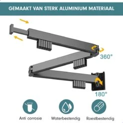 Westhome - Wanddroogrek - Kledingrek- Droogrek Muur - Wasrek Hangend - Zwart -Schoonmaakmiddelen 1200x1200 1672