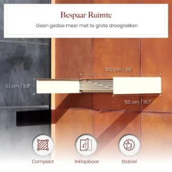 Homestic© Inklapbaar Droogrek - 6m Drooglengte - Universeel Wasrek Voor In De Badkamer/Tuin/Slaapkamer/Balkon - Aluminium - Cappuccino -Schoonmaakmiddelen 1200x1200 1715