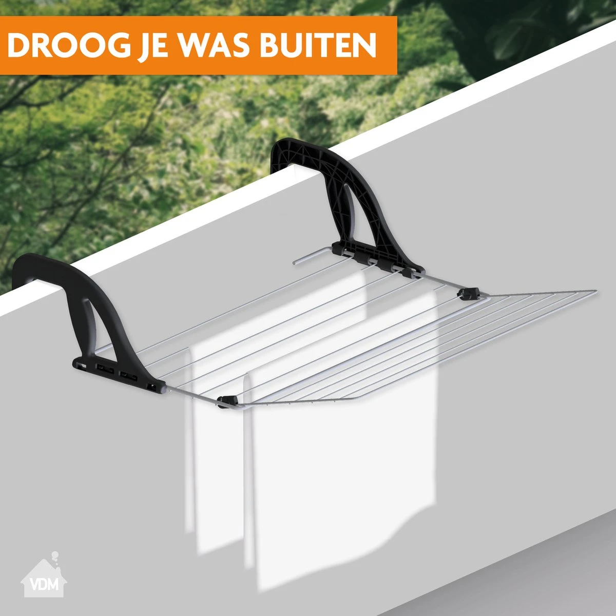 Laundryspecialist Balkondroogrek Noah - 8 Meter Aan Drooglengte - Geschikt Voor Balustrades En Radiatoren/ Verwarmingen 5 Laundryspecialist Balkondroogrek Noah - 8 Meter Aan Drooglengte - Geschikt Voor Balustrades En Radiatoren/ Verwarmingen - Afbeelding 5
