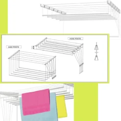 Premier Linens Plafond Droogrek Hangend 6 Stangen Van 120cm – Droogrek Balkon – Wasrek Hangend - Ruimtebesparend -Schoonmaakmiddelen 1200x1200 1764