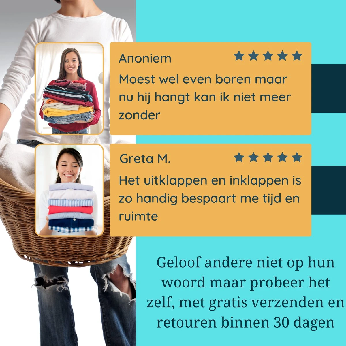 Powarkleen - Wanddroogrek - Ophangbaar - Inklapbaar 8 Powarkleen - Wanddroogrek - Ophangbaar - Inklapbaar - Afbeelding 8