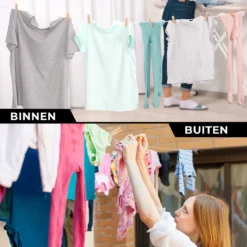 Prezza Waslijn Uittrekbaar - Waslijndraad - 12 Meter - Wasdraad - Uittrekbare Waslijn - Roldrooglijn -Schoonmaakmiddelen 1200x1200 1801