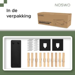 Noswo Waslijn Uittrekbaar - Binnen En Buiten - 8.4m - Roldrooglijn - Waslijndraad - Wasdraad - Drooglijn - Zwart -Schoonmaakmiddelen 1200x1200 1804