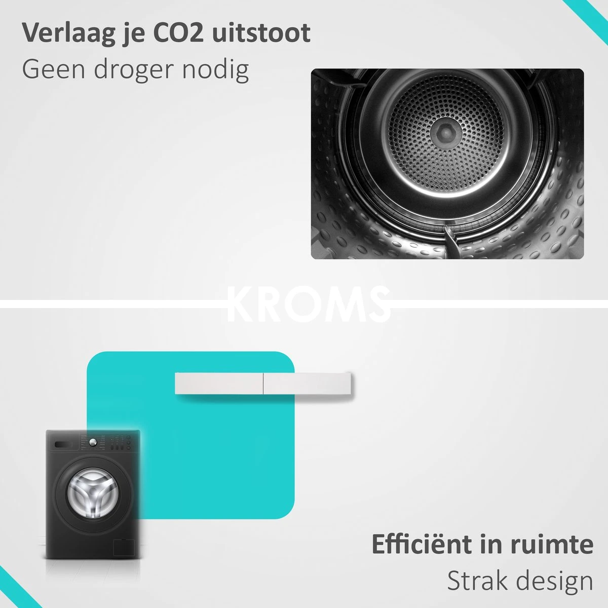 KROMS Wanddroogrek Wit 100 Cm - MET BOORMAL - Droogrek Inklapbaar - Wasrek Hangend - Uitklapbaar - Muur - Ophangbaar - 6m Drooglengte 3 KROMS Wanddroogrek Wit 100 Cm - MET BOORMAL - Droogrek Inklapbaar - Wasrek Hangend - Uitklapbaar - Muur - Ophangbaar - 6m Drooglengte - Afbeelding 3
