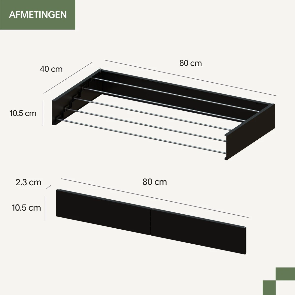 Noswo Droogrek Inklapbaar - Wanddroogrek - Wasrek Hangend - Uitklapbaar - Muur - Ophangbaar - 4m Drooglengte - Zwart 5 Noswo Droogrek Inklapbaar - Wanddroogrek - Wasrek Hangend - Uitklapbaar - Muur - Ophangbaar - 4m Drooglengte - Zwart - Afbeelding 5