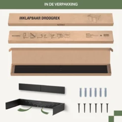 Noswo Droogrek Inklapbaar - Wanddroogrek - Wasrek Hangend - Uitklapbaar - Muur - Ophangbaar - 4m Drooglengte - Zwart 12 Noswo Droogrek Inklapbaar - Wanddroogrek - Wasrek Hangend - Uitklapbaar - Muur - Ophangbaar - 4m Drooglengte - Zwart -Schoonmaakmiddelen 1200x1200 1867