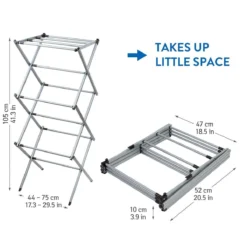 Stevig Telescopisch Droogrek - Staand Kleding Wasdroogrek - Wasrek Droogtoren - Voor 1 Volle Wastrommel - Opklapbaar -Schoonmaakmiddelen 1200x1200 1905
