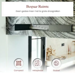 Homestic© Inklapbaar Droogrek - 6m Drooglengte - Universeel Wasrek Voor In De Badkamer/Tuin/Slaapkamer/Balkon - Aluminium - Antraciet -Schoonmaakmiddelen 1200x1200 1923