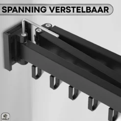 W&Z Droogrek Zonder Boren Inklapbaar Universeel Wasrek - Zwart -Schoonmaakmiddelen 1200x1200 1943