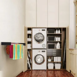 InnoHOME Droogrek Inklapbaar - Wasrek Hangend - Wanddroogrek Uitklapbaar - Muur - 5m Drooglengte - RVS - Zwart -Schoonmaakmiddelen 1200x1200 1947