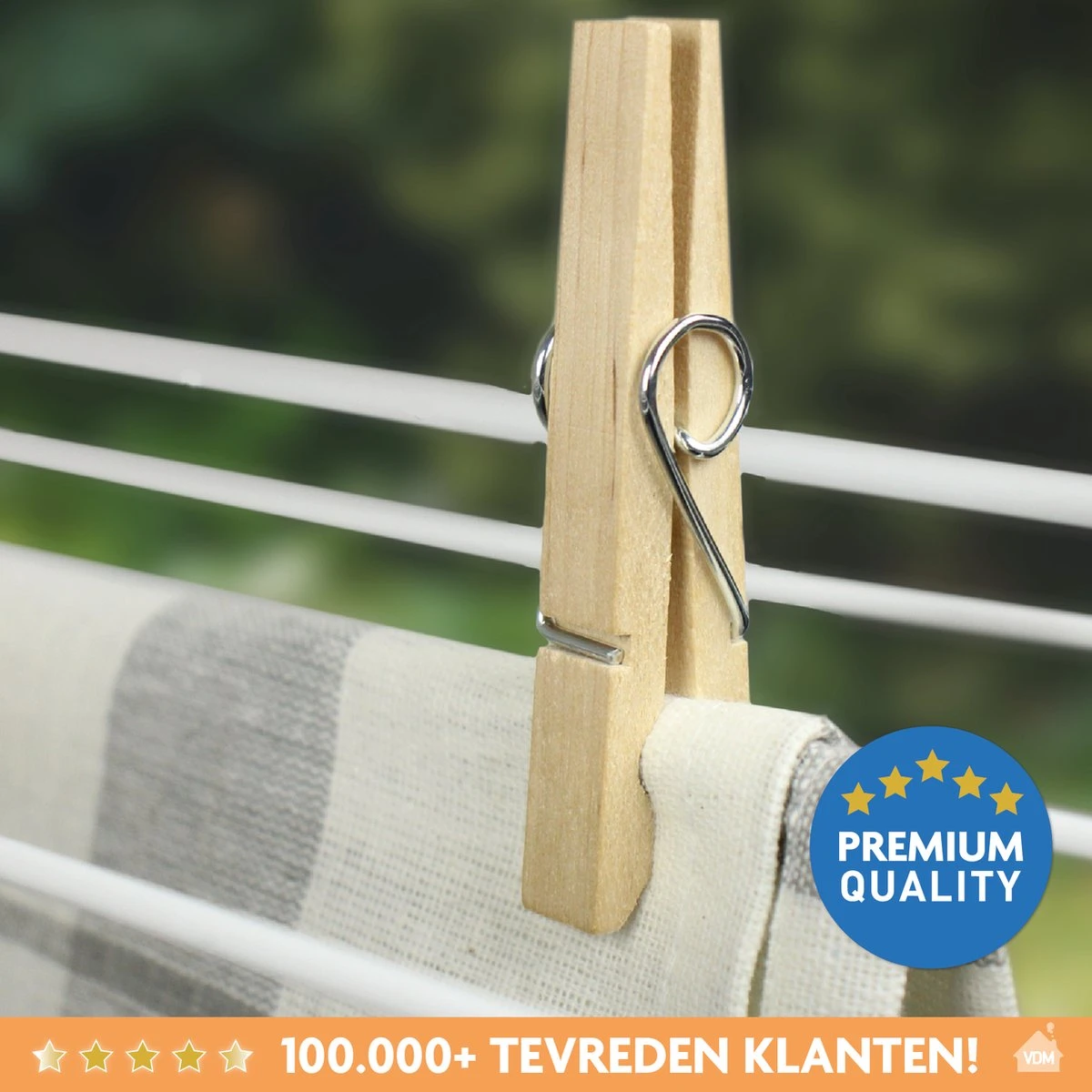 LaundrySpecialist® Houten Wasknijpers (84mm) - 36 Stuks 6 LaundrySpecialist® Houten Wasknijpers (84mm) - 36 Stuks - Afbeelding 6