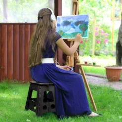 Buxibo - Kruk - Krukje - Keukentrap - Keukentrapje - Opvouwbaar Trapje - Keuken/Badkamer/Schuur Trapje - 29 X 24 X 40cm -Schoonmaakmiddelen 1200x1200 2046