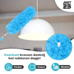 JUST23 Plumeau Uitschuifbaar Met Telescoopsteel – 60 Tot 140 Cm – Ragebol – Stoffer – Duster - Blauw - Incl. Microfiber Doek -Schoonmaakmiddelen 1200x1200 2055
