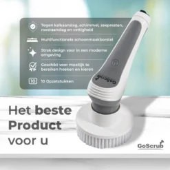 GoScrub® Elektrische Schoonmaakborstel – Elektrische Schrobber - Schrobborstel – Voor Badkamer Of Keuken – Schrobber Met Steel – Luiwagen – Polijstmachine - Poetsmachine Met 10 Opzetstukken -Schoonmaakmiddelen 1200x1200 2059