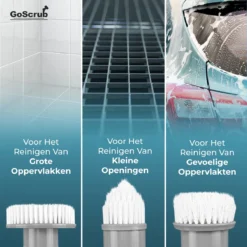 GoScrub® Elektrische Schoonmaakborstel – Elektrische Schrobber - Schrobborstel – Voor Badkamer Of Keuken – Schrobber Met Steel – Luiwagen – Polijstmachine - Poetsmachine Met 10 Opzetstukken -Schoonmaakmiddelen 1200x1200 2063