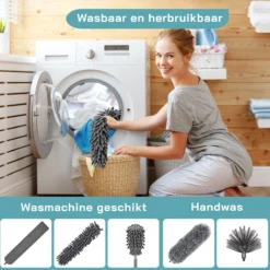 ForDig 7-Delige Plumeau Set - Duster Met Telescoopsteel Uitschuifbaar Tot 250 Cm - Inclusief Ragebol / Voegenborstel / Microvezel Doek / Chenille Borstel - Wasbaar - 360 Graden Draaibaar -Schoonmaakmiddelen 1200x1200 2101