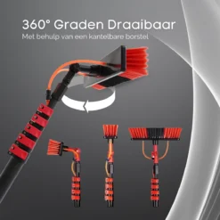 Merkloos Telescoopsteel Ramenwassen 4,6M - Met Borstel & Waterdoorvoer - Voor Ramen - Watertoevoer - Borstel -Schoonmaakmiddelen 1200x1200 2109