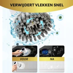 MostEssential Premium Elektrische Schoonmaakborstel 2023 Model – Elektrische Schrobber - Schrobborstel - Poetsmachine – Voor Badkamer Of Keuken - Inclusief 4 Borstelkoppen -Schoonmaakmiddelen 1200x1200 2139