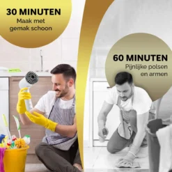 MostEssential Premium Elektrische Schoonmaakborstel 2023 Model – Elektrische Schrobber - Schrobborstel - Poetsmachine – Voor Badkamer Of Keuken - Inclusief 4 Borstelkoppen -Schoonmaakmiddelen 1200x1200 2141