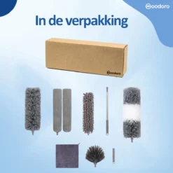 Woodoro Ragebol Uitschuifbaar Complete 9-Delige Set - Verstelbare Telescoopsteel - Plumeau - RVS - Zwart & Grijs -Schoonmaakmiddelen 1200x1200 2220