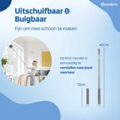 Woodoro Ragebol Uitschuifbaar Complete 9-Delige Set - Verstelbare Telescoopsteel - Plumeau - RVS - Zwart & Grijs -Schoonmaakmiddelen 1200x1200 2227