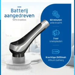Qualitics Elektrische Schoonmaakborstel - Roterende Polijstmachine - Schrobborstel - Poetsmachine - Vloerreiniger Met 10 Opzetstukken -Schoonmaakmiddelen 1200x1200 2247