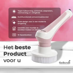 GoScrub® Elektrische Schoonmaakborstel – Elektrische Schrobber - Schrobborstel – Voor Badkamer Of Keuken – Schrobber Met Steel – Luiwagen – Polijstmachine - Roze -Schoonmaakmiddelen 1200x1200 2260