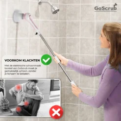 GoScrub® Elektrische Schoonmaakborstel – Elektrische Schrobber - Schrobborstel – Voor Badkamer Of Keuken – Schrobber Met Steel – Luiwagen – Polijstmachine - Roze -Schoonmaakmiddelen 1200x1200 2266