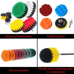 Borstelset Boormachine 25 Delig Per 2 - Schuursponsjes- Schrobborstel - Boorborstel - Schuurborstel - Borstel Boormachine - Schoonmaakborstel - Reinigingsborstel - Tapijtreiniger - Borstelset -Schoonmaakmiddelen 1200x1200 2289