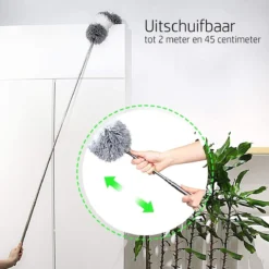 Vannons - Plumeau - Ragebol - Plumeau Uitschuifbaar Tot 245 Cm - Met Telescoopsteel - Wasbaar Microvezel - Grijs Wit -Schoonmaakmiddelen 1200x1200 2334