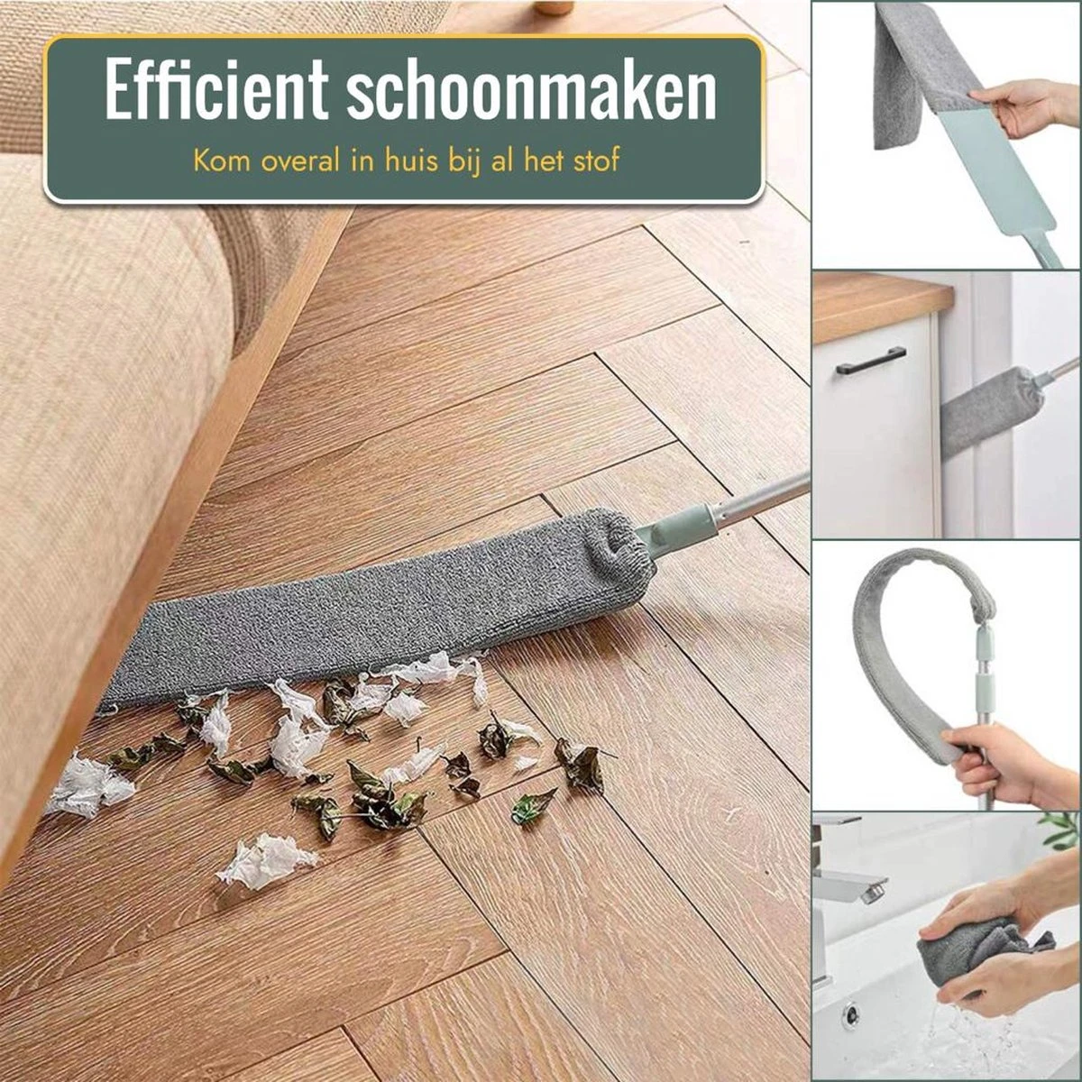 Livv Goods Telescopische Plumeau Set Met Telescoopsteel - 5 In 1 - Tot 250 Cm Uitschuifbaar - Duster - Stoffer 7 Livv Goods Telescopische Plumeau Set Met Telescoopsteel - 5 In 1 - Tot 250 Cm Uitschuifbaar - Duster - Stoffer - Afbeelding 7