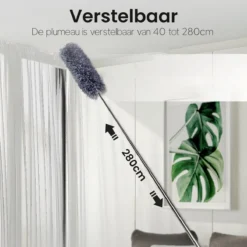 Plumeau Uitschuifbaar Tot 280cm - RVS - Telescopisch - Plumeau Met Telescoopsteel - 360° Flexibel -Schoonmaakmiddelen 1200x1200 2363