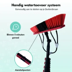 Cleanlix Telescoopsteel Met Borstel - Met Waterdoorvoer - Telescopische Wasborstel - Ramenwassen - Uitschuifbaar Tot 9 Meter -Schoonmaakmiddelen 1200x1200 2395