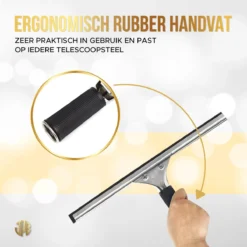 RVS Raamtrekker - 35cm - Raamwisser - Hoogwaardig RVS - Professioneel En Huishoudelijk Gebruik - Verwisselbaar Rubber -Schoonmaakmiddelen 1200x1200 2412